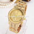 2015 men and women alloy rhinestone gold watch